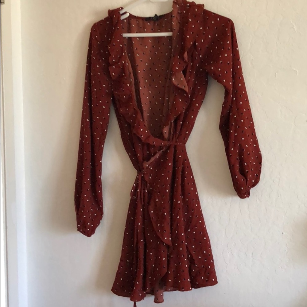Polka dot wrap dress